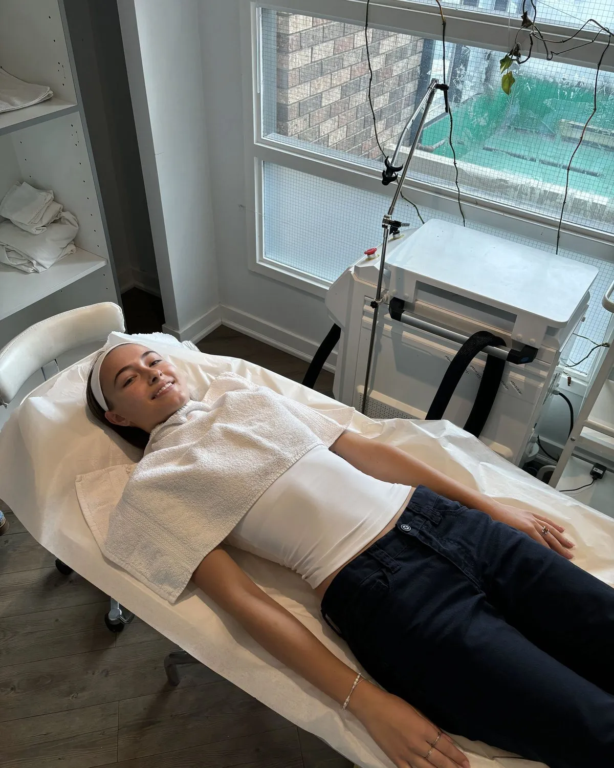 A client resting in our treatment room in Thornhill